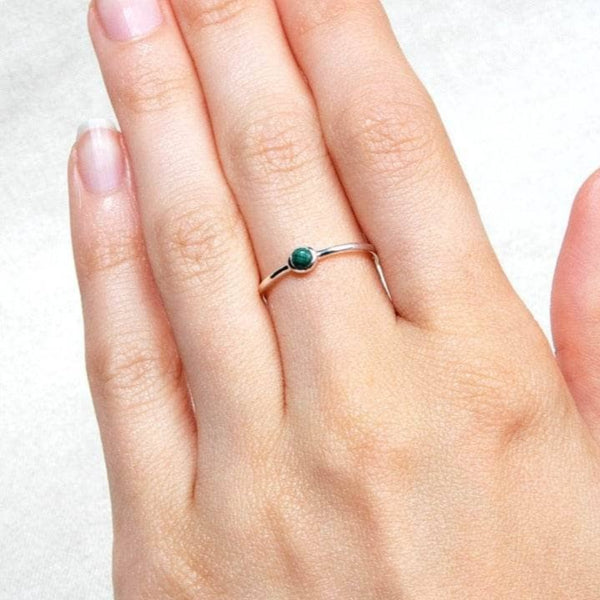 Sterling Silver Malachite Ring // Tiny Rituals