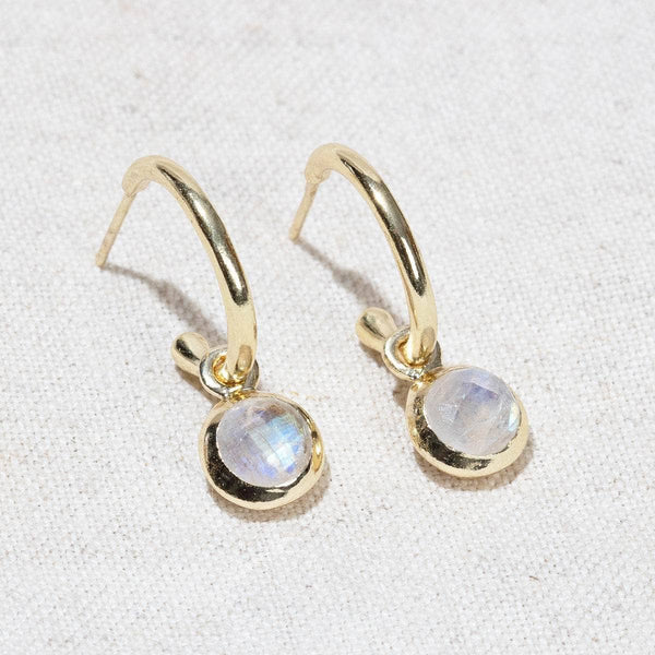 Tiny Open Rainbow selling Moonstone Hoop Earrings - Hokulani