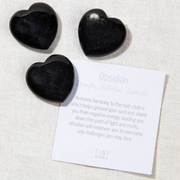 Black Obsidian Crystal Mini Hearts // Tiny Rituals