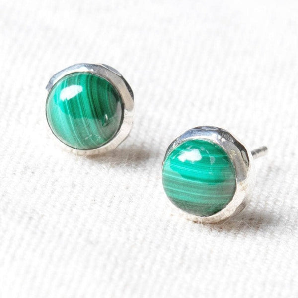 Ora-C LOUISETTE WITH MALACHITE EARRINGS - SILVER