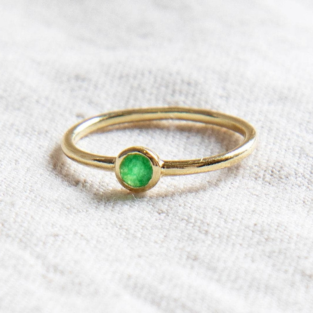 Green Jade Silver or Gold Ring