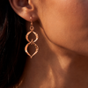Hammered Copper Twisted Halo Earrings