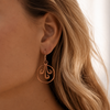 Hammered Copper Spiral Hoop Earrings