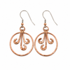 Hammered Copper Spiral Hoop Earrings