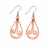 Hammered Copper Twisted Drop Earrings