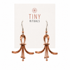 Hammered Copper Ornate Dangle Earrings