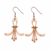 Hammered Copper Ornate Dangle Earrings