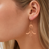 Hammered Copper Ornate Dangle Earrings