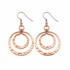 Hammered Copper Eclipse Hoop Earrings