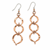 Hammered Copper Triple Orbit Earrings