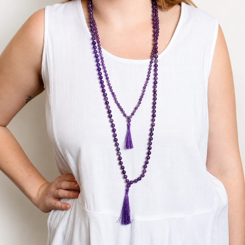 Amethyst Mala -High-Energy Gemstones