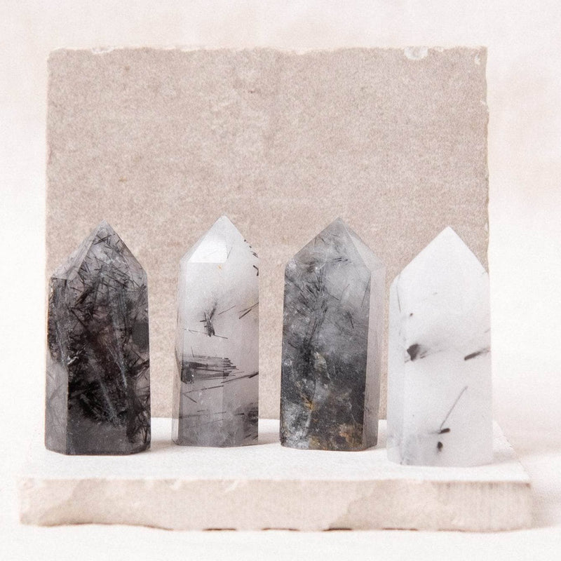 Black Rutilated Quartz Crystal Point - AAA Premium Quality