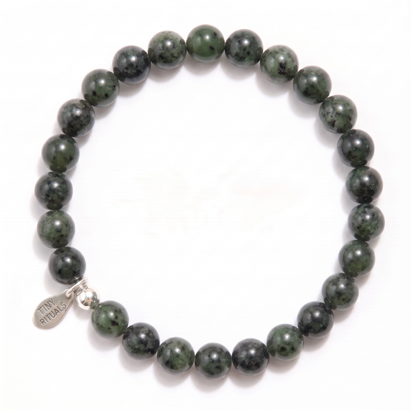 Black/Green Nephrite Jade Energy Bracelet - 6mm