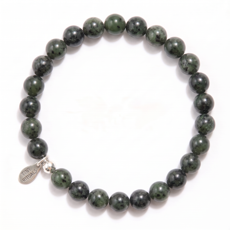 Black/Green Nephrite Jade Energy Bracelet - 6mm