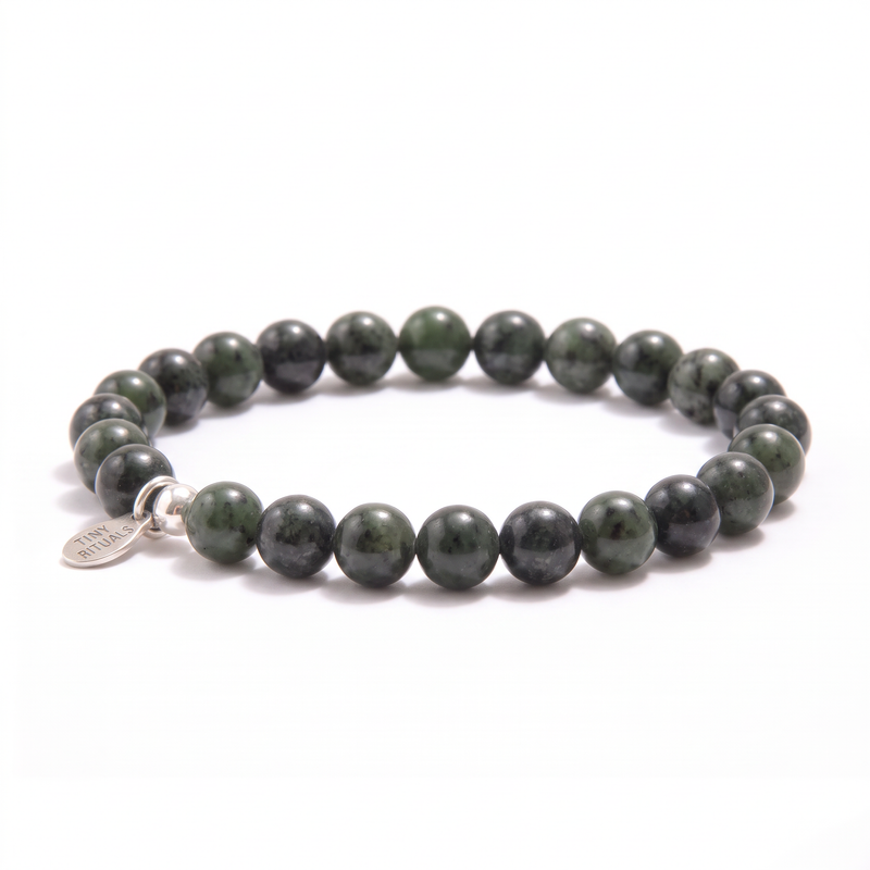 Black/Green Nephrite Jade Energy Bracelet - 6mm