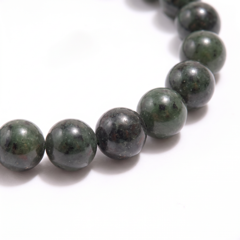 Black/Green Nephrite Jade Energy Bracelet - 6mm