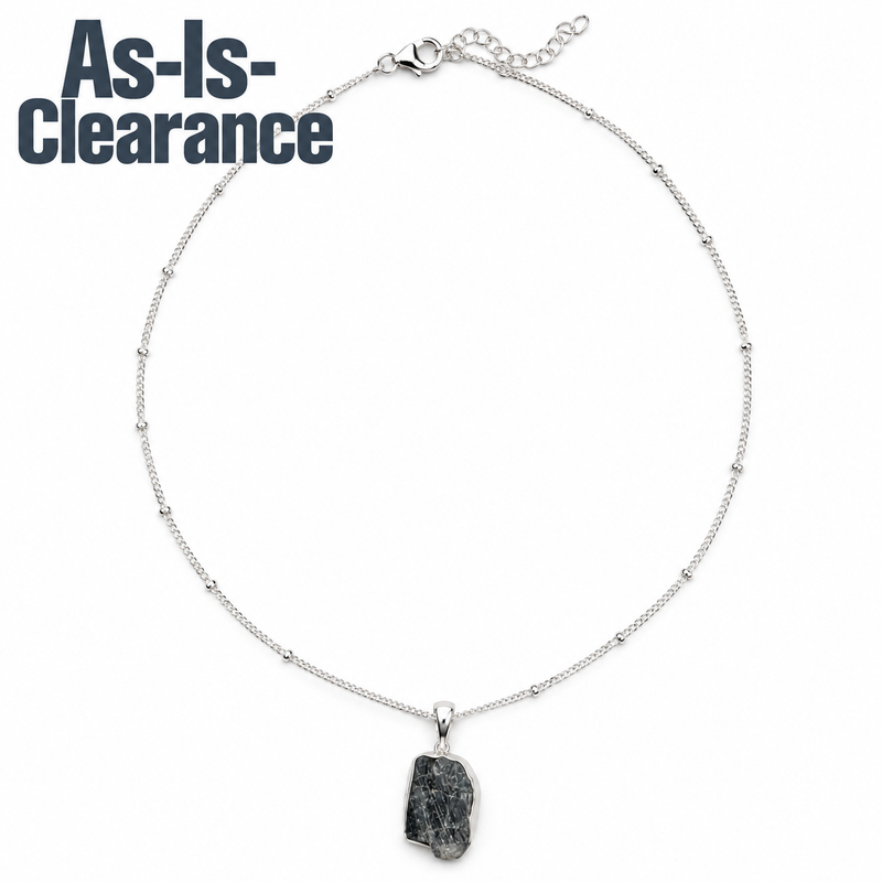 Black Tourmaline Raw Crystal Necklace  - As-Is-Clearance