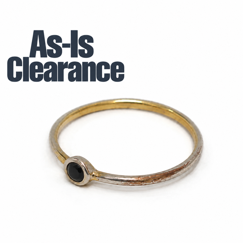 Black Tourmaline Gold Ring - As-Is-Clearance