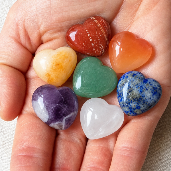 Chakra Mini Hearts Gift Set - 7 Recharging Stones
