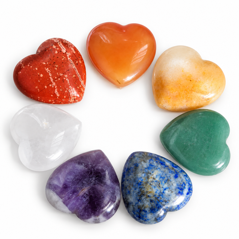 Chakra Mini Hearts Gift Set - 7 Recharging Stones