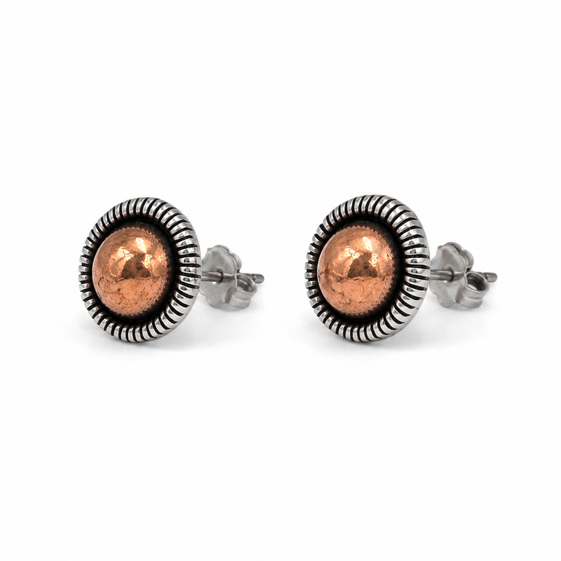 Copper/Sterling Silver Keepsake Stud Earrings