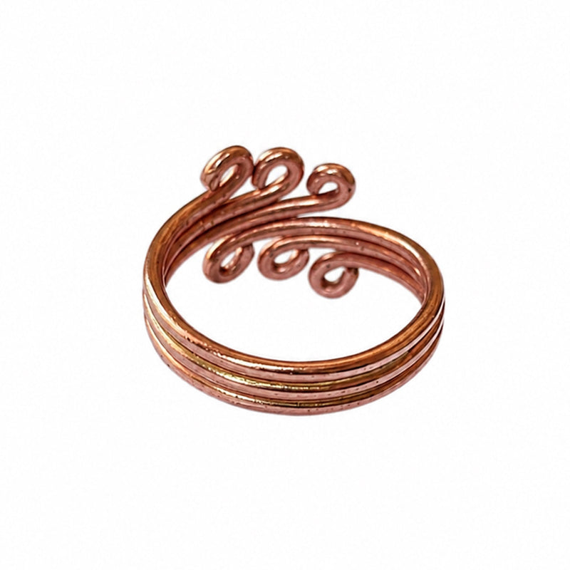 Copper Wire Swoop Ring