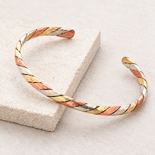 Fair Trade 3 Metal Twisted Bangle