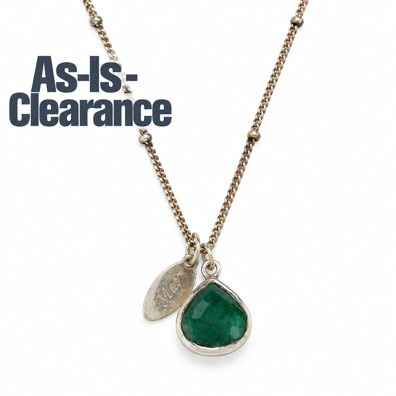May Emerald Birthstone Necklace - As-Is-Clearance