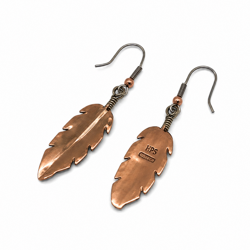 Free Spirit Copper Feather Earrings