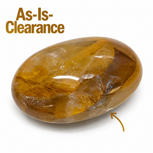 Golden Healer Quartz Palm Stone - As-Is-Clearance