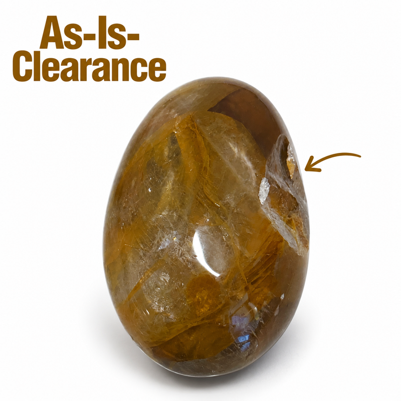 Golden Healer Quartz Palm Stone - As-Is-Clearance