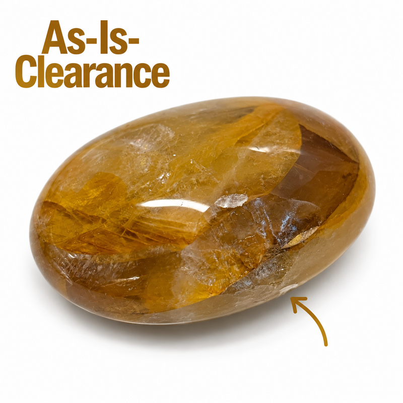 Golden Healer Quartz Palm Stone - As-Is-Clearance