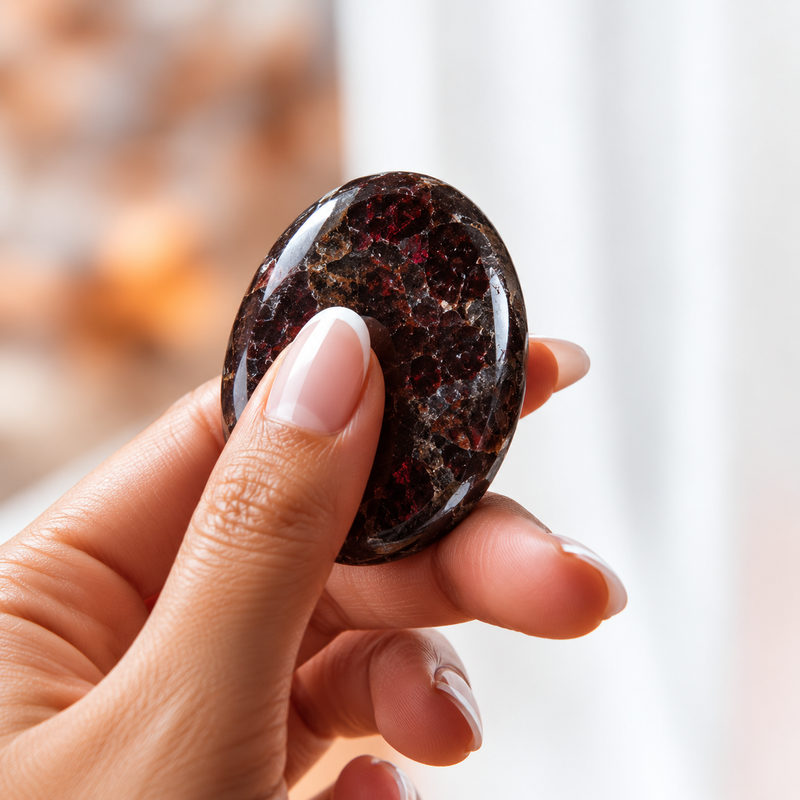 Garnet Worry Stone