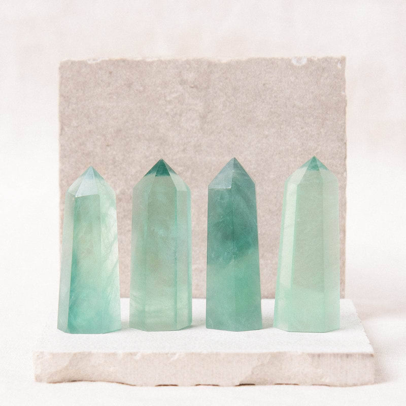 Green Fluorite Crystal Point - AAA Premium Quality