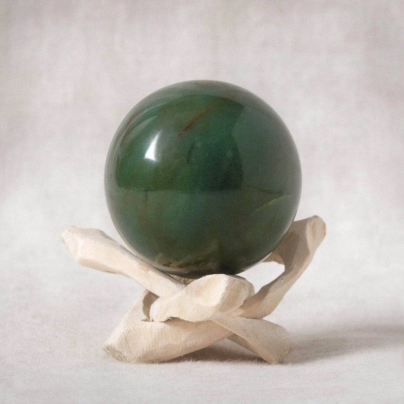 Green Jade Sphere with Tripod