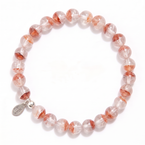 Hematoid Red Tangerine Quartz Energy Bracelet - 6mm