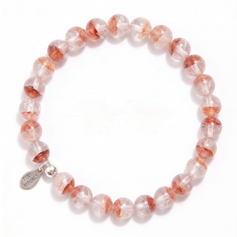 Hematoid Red Tangerine Quartz Energy Bracelet - 6mm
