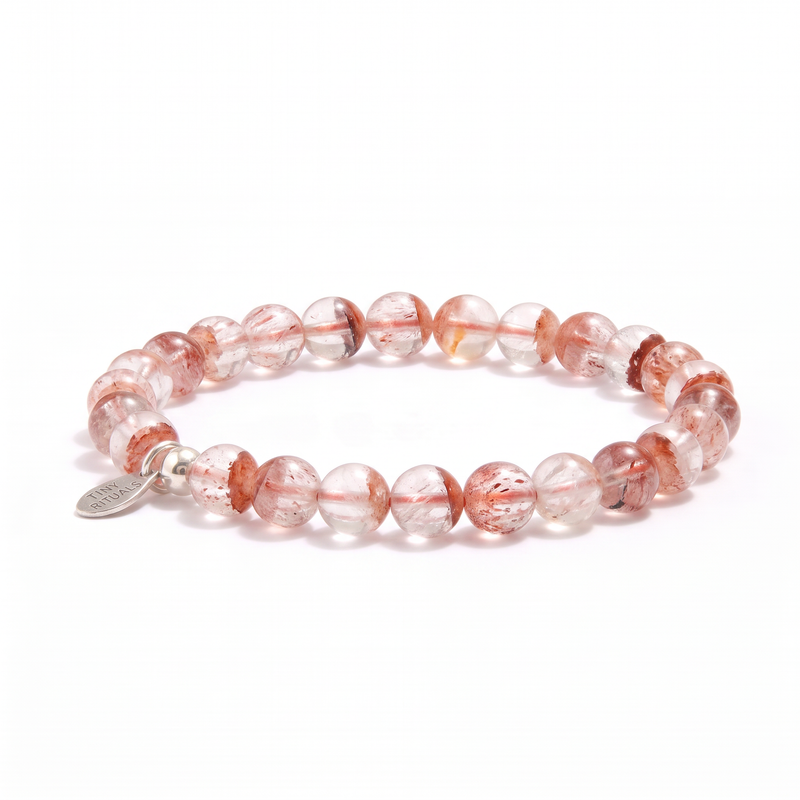 Hematoid Red Tangerine Quartz Energy Bracelet - 6mm