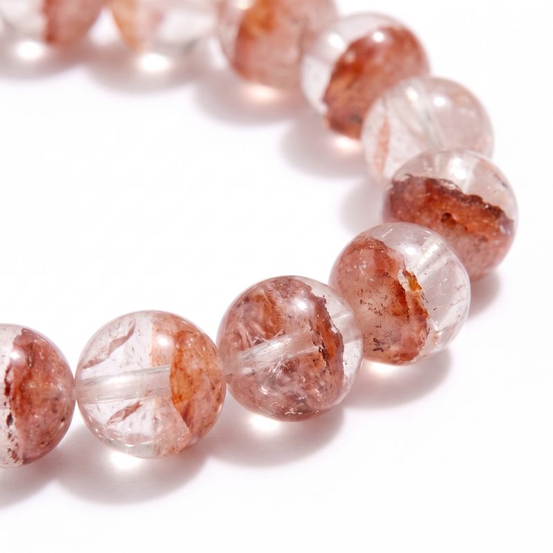 Hematoid Red Tangerine Quartz Energy Bracelet - 6mm