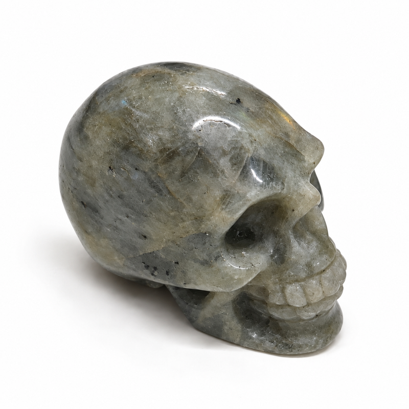White Labradorite Crystal Skull