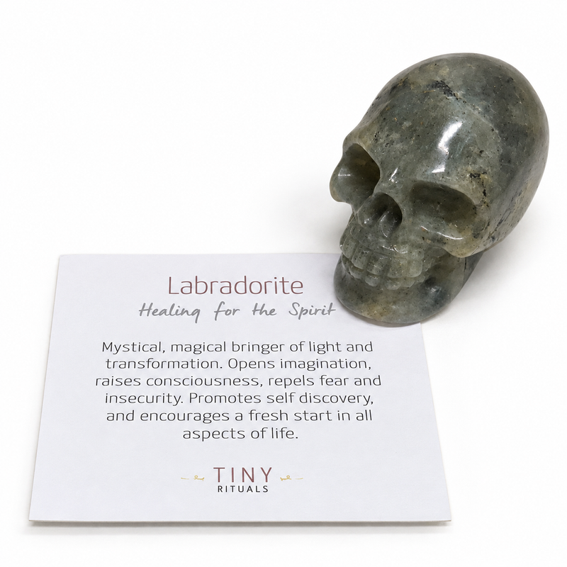 White Labradorite Crystal Skull