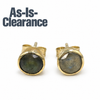 Labradorite Gold Stud Earrings - As-Is-Clearance