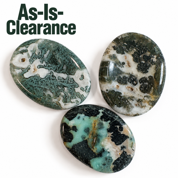 Moss Agate Worry Stone - As-Is-Clearance
