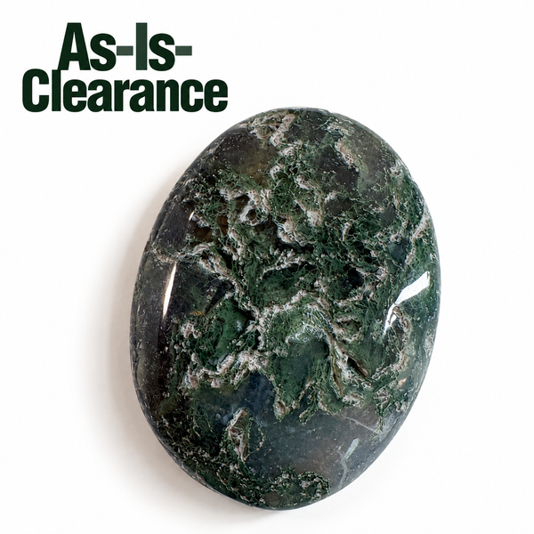 Moss Agate Worry Stone - As-Is-Clearance
