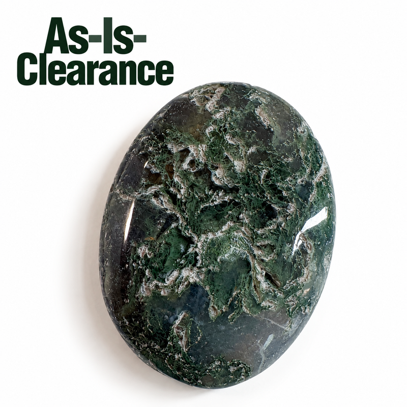 Moss Agate Worry Stone - As-Is-Clearance