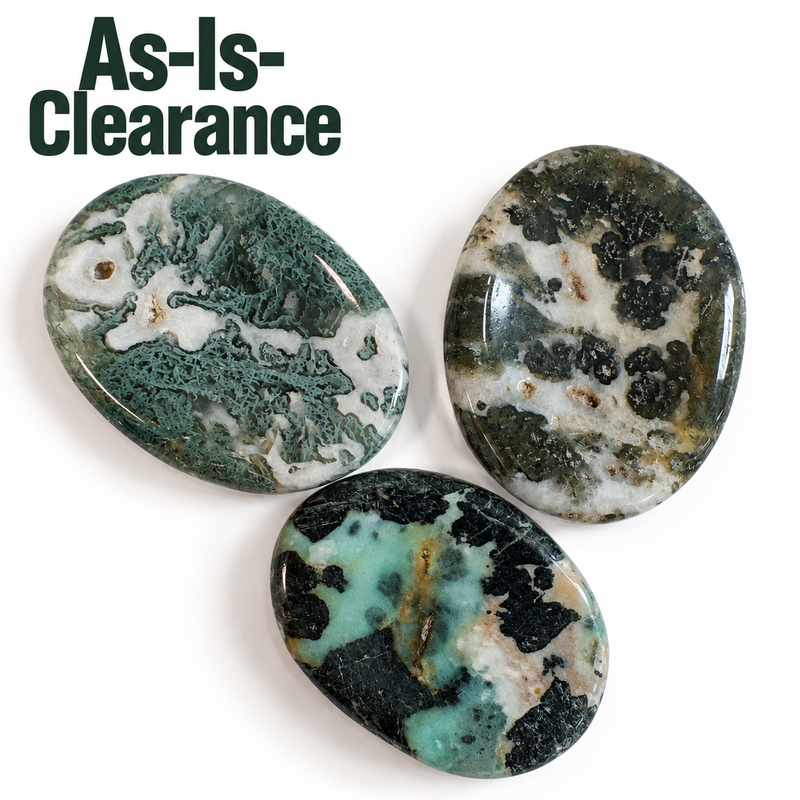 Moss Agate Worry Stone - As-Is-Clearance