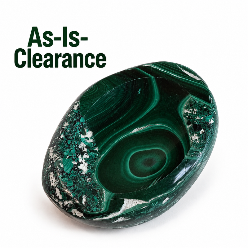 Rare Genuine Malachite Worry Stone - As-Is-Clearance