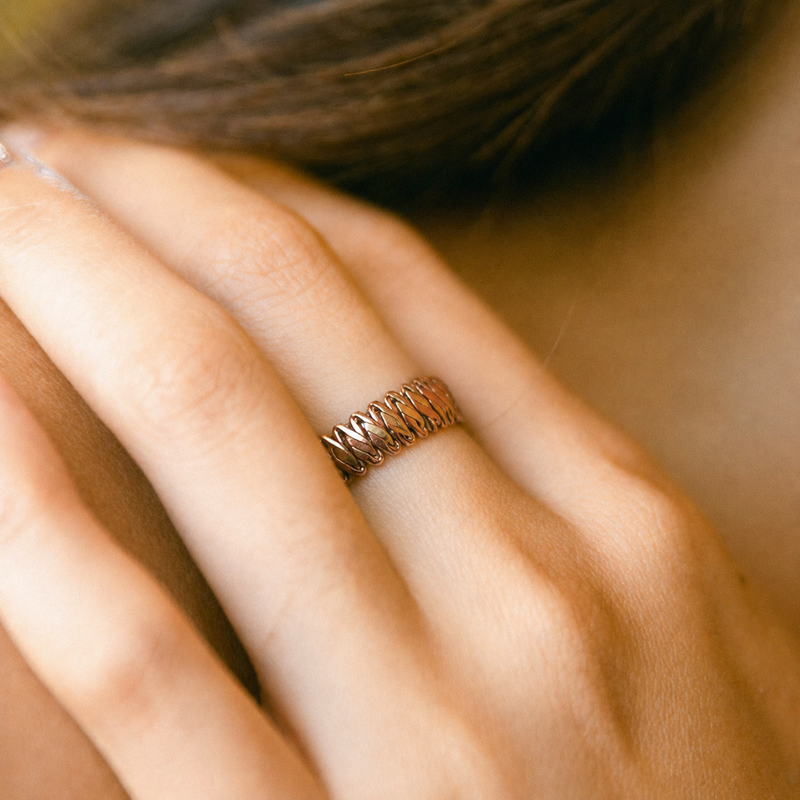 Mini Weave Copper Ring - Size 9