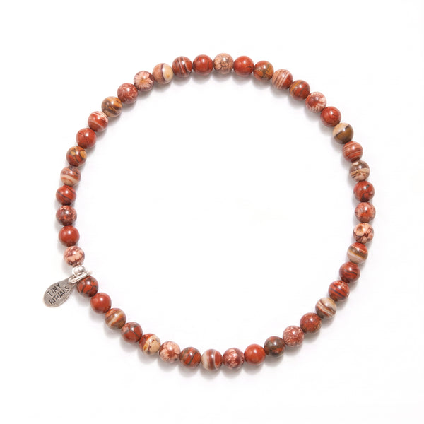 Natural Red Flower Jasper Energy Bracelet