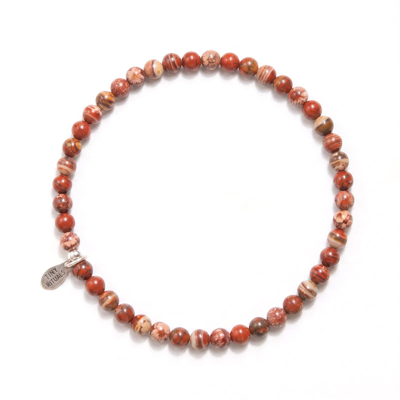 Natural Red Flower Jasper Energy Bracelet